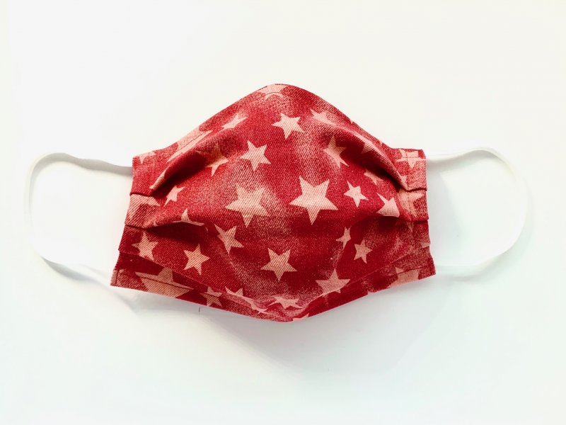 Jeans Face Mask red Stars